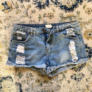 Boutique Distressed Jean Shorts